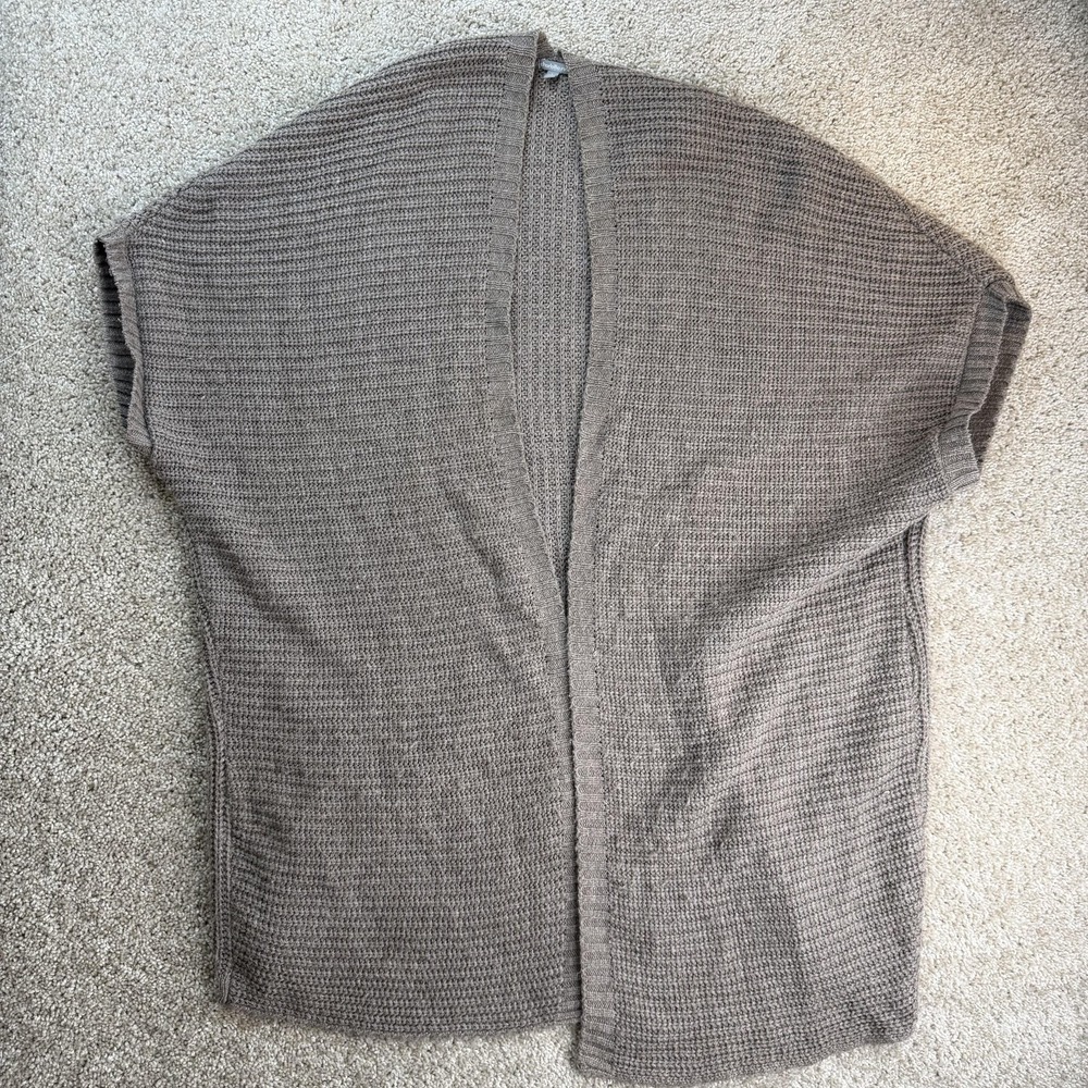 Y2K Charlotte Russe Cardigan Sweater Womens L Brown Open Dolman Waffle Knit